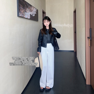裤 小小家 子 阔腿显高瘦长款 直筒白色牛仔裤 小个子春夏新款 窄版