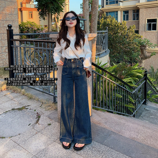 裤 小小家 显高瘦气质百搭长款 26春新款 子150 小个子弹力喇叭牛仔裤