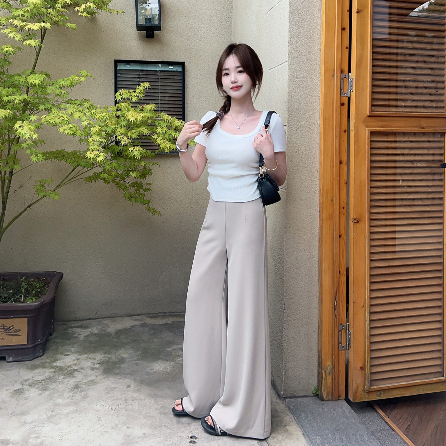 小小家小个子大摆阔腿西装裤