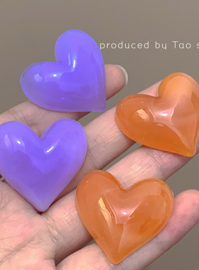 紫色爱心耳钉女小众设计感高级气质百搭独特耳环耳饰新款潮耳夹