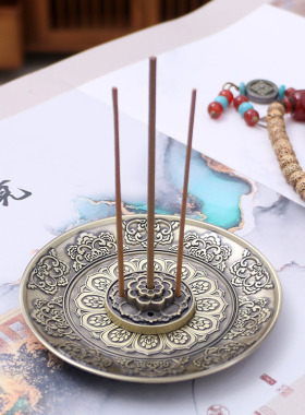 莲花线香插香底座不落灰点香托盘