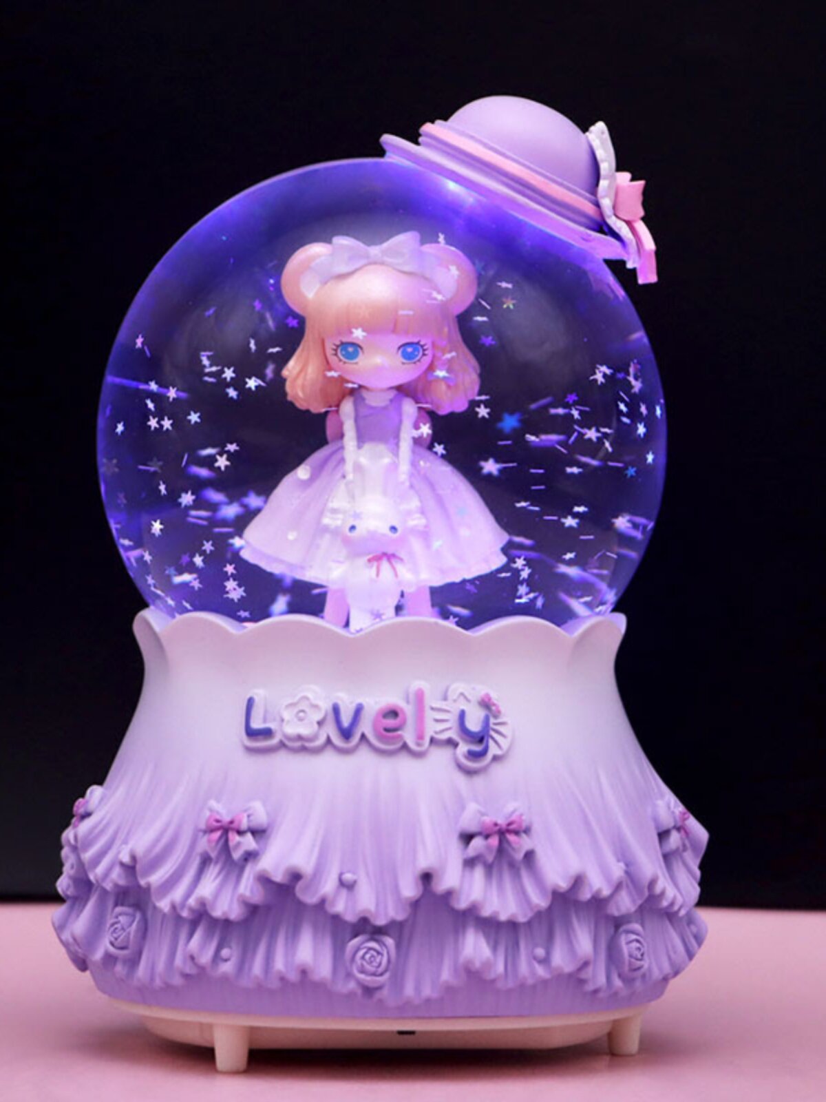 여자 뮤직 박스 귀여운 공주 로리타 크리스탈 공 여자 뮤직 박스 회전 눈 여자 선물 어린이 날