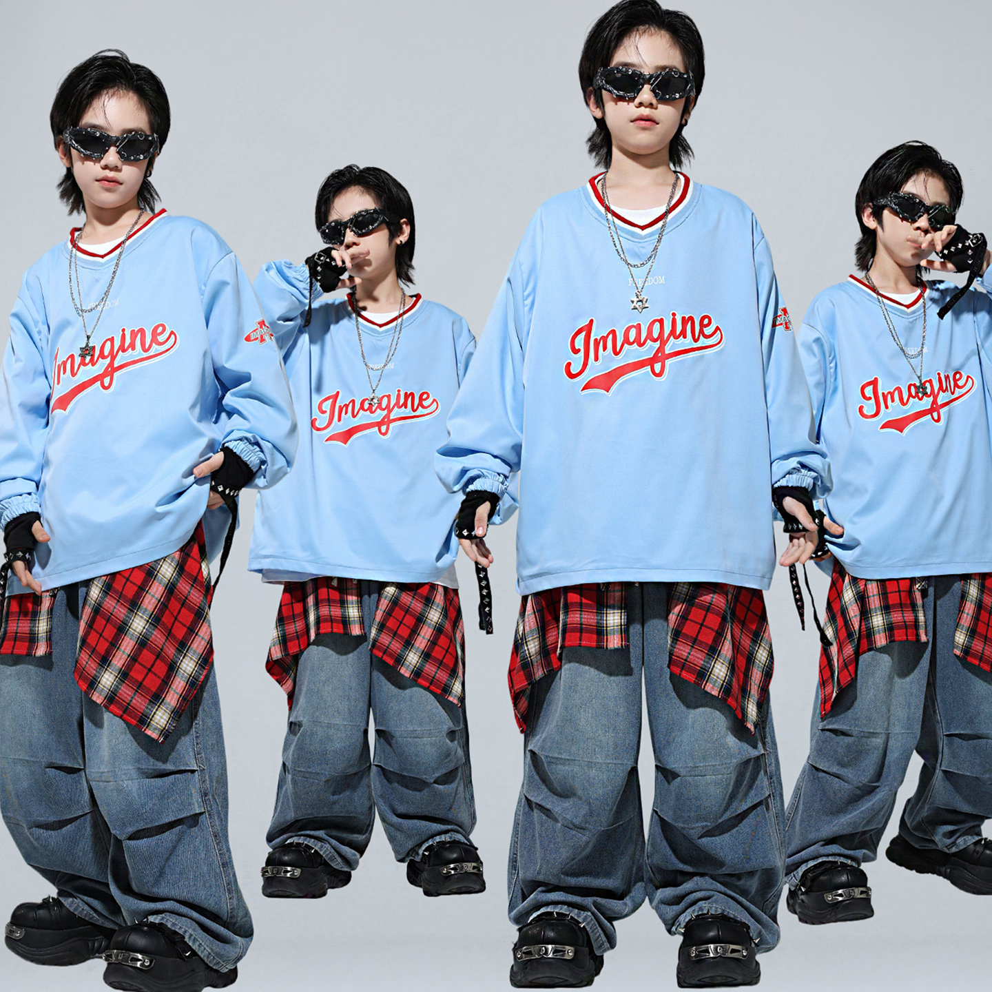 少儿宽松T恤嘻哈街舞架子鼓潮服