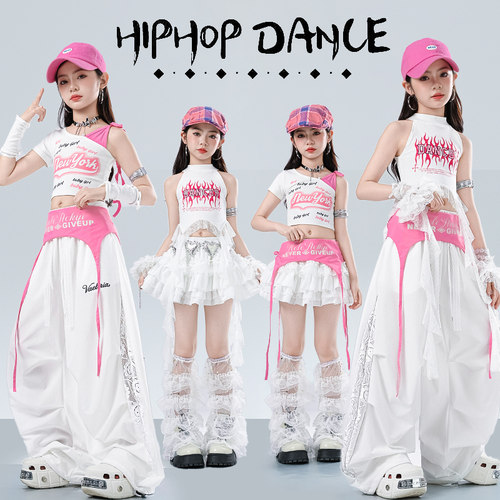 女童甜美露脐上衣jazz爵士舞潮服