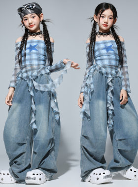 女童时髦jazz爵士舞街舞表演出服