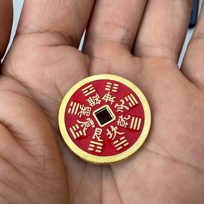 朱砂山鬼花钱单独黄铜山桂花硬币花钱雷公好运连连钱复古钱