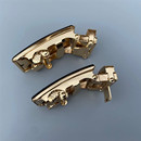 单独3.5宽自动皮带扣头磨砂面有卡槽轨道金色合金自动皮带扣头男