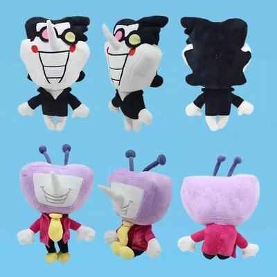 Deltarune Spamton Tena三角符文黑白电视人毛绒玩具儿童玩偶公仔