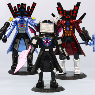 跨境新款男孩玩具马桶人vs监控人泰坦电视人模型手办音响人时钟人