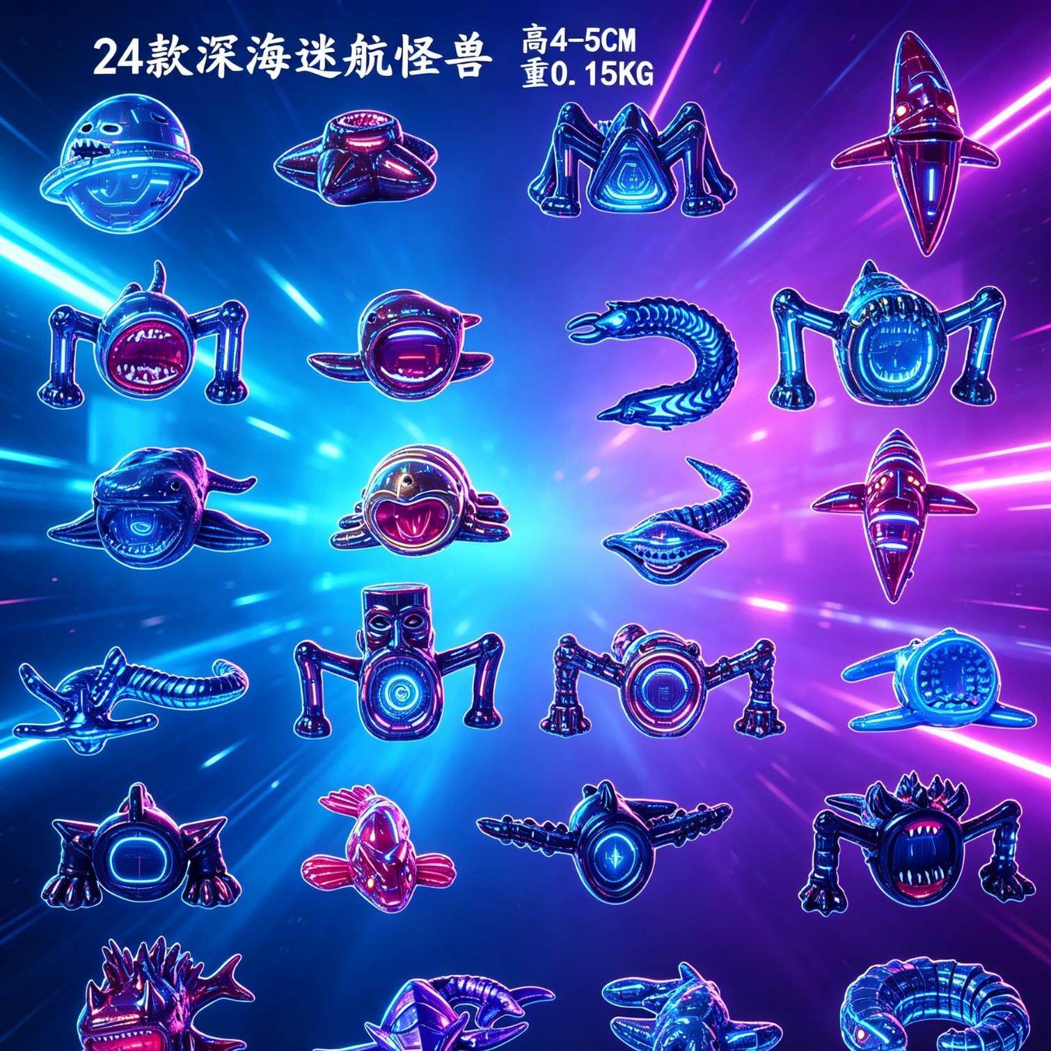 炫彩款深海迷航24公仔手办大全套巨鲲布鲁海怪模型食海者盲盒玩具图片