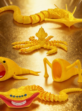 新款Subnautica深海迷航金色吞海者vs木棍吞海者手办金色限定周边