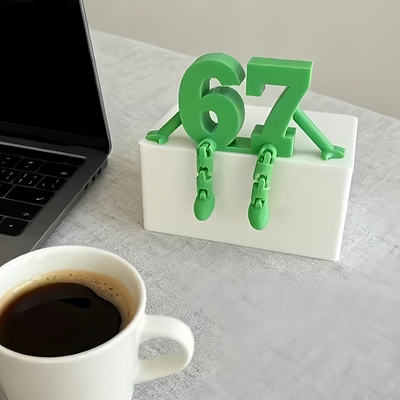 3d打印Joint Movable Digital Ornament偷走脑红67数字小人仔摆件