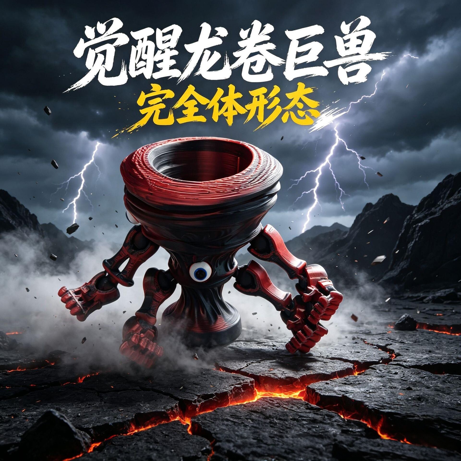 灾变怪物军团多形态集结手办3d模型觉醒龙卷巨兽沙尘暴操控者摆件