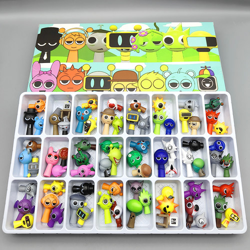 sprunki节奏盒子洞洞乐72个公仔儿童礼物拆拆戳戳乐连体变形手办