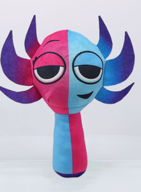 sprunki节奏盒子红蓝拼色毛绒公仔翅膀变异阶段音乐小人儿童玩具2