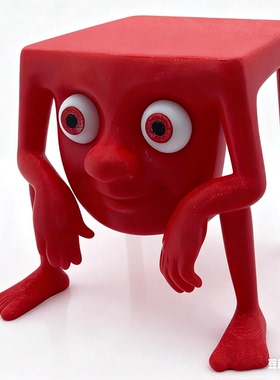 美国山海经红色凳子怪3d手办大号关节可动wifi骷髅人通通通木棍人