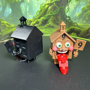 通通通9号长舌房子人vs骷髅鲨鱼吞噬版黑化手办木屋人3d打印玩具