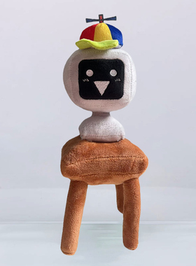 节奏盒子sprunki游戏周边音乐电脑蓝色机器人戴耳机奥伦毛绒玩具