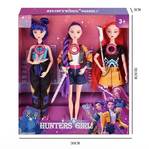 Demon Hunters猎魔三人组女团手办带武器配件声光娃娃儿童圣诞礼5