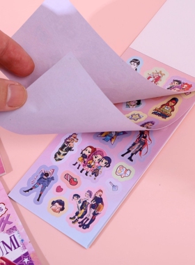 K-POP猎魔女团可爱贴纸本HUNTR/X恶魔男团卡通手帐素材装饰贴画本
