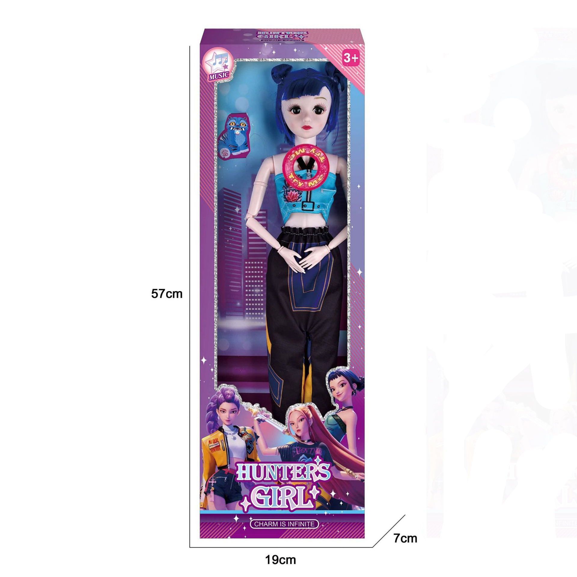 蓝发帅气佐伊猎魔女团主题曲超大关节娃娃手办儿童diy换装玩偶