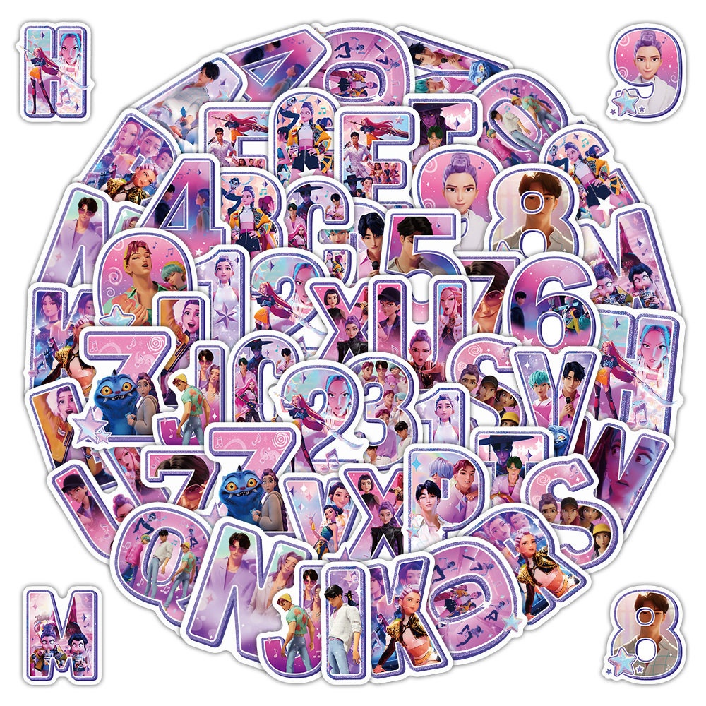 KPop韩流恶魔猎人猎魔女团数字字母贴纸儿童启蒙趣味涂鸦手账贴画,文具电教/文化用品/商务用品,贴纸/立体贴纸,淘宝优惠券,粉丝福利购,淘宝优惠卷