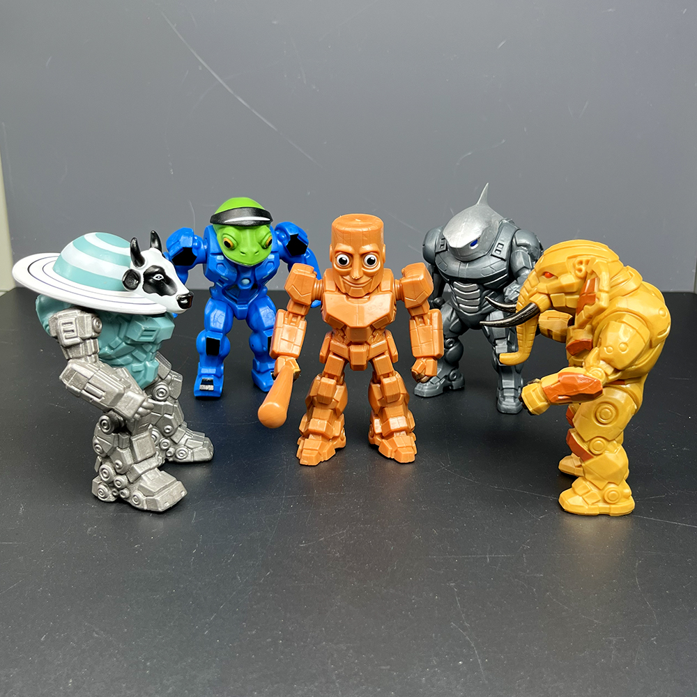 新款未来战警山海经机甲手办巨型肌肉木棍通通哥机械银色鲨鱼公仔