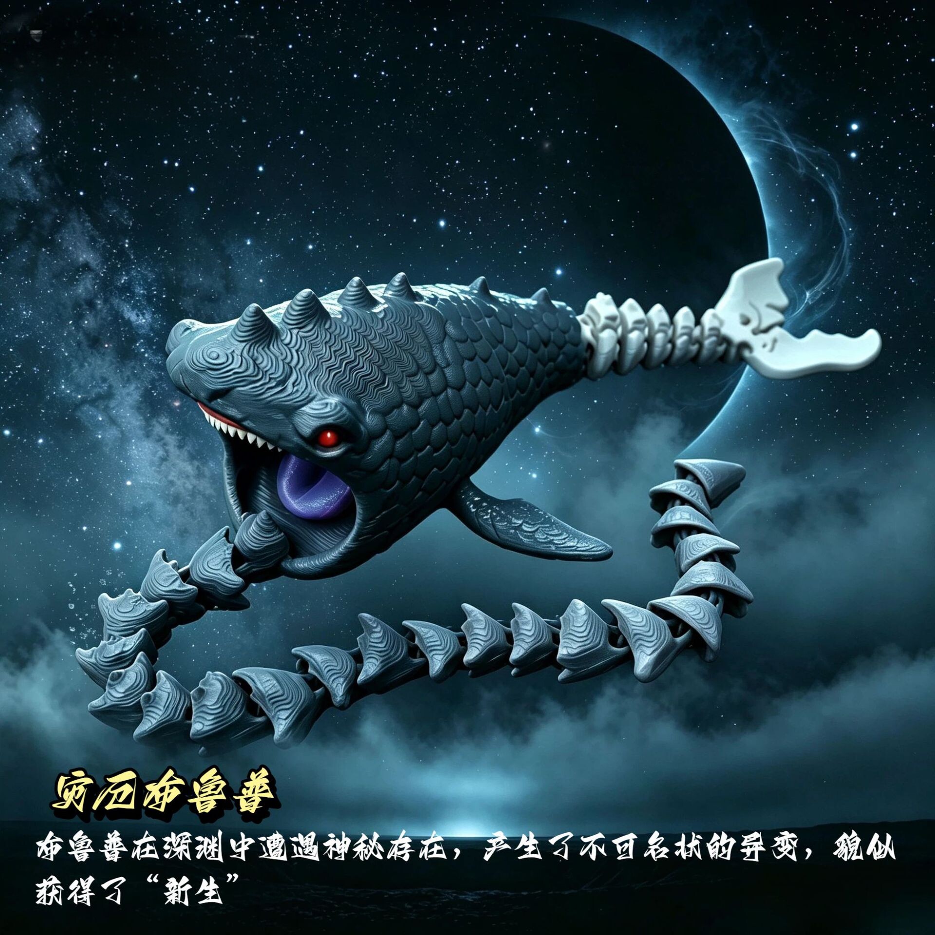 3d打印深海巨兽长舌灾厄布鲁普手办模型关节可动冠嘴利维坦玩具
