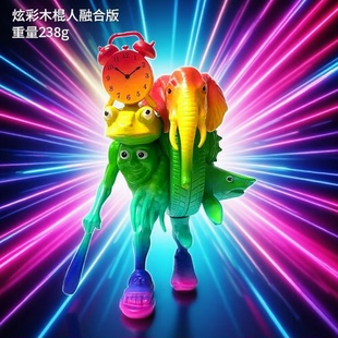 sahur彩虹木棍人新形态山海经手办战力升级融合怪公仔 TungTung