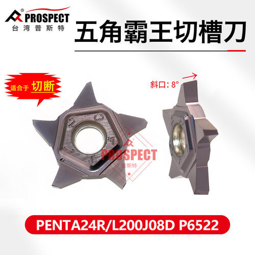 普斯特五角霸王切槽刀片 PENTA24R/L200J08D P6522