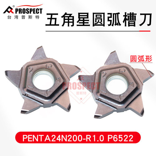 普斯特五角星圆弧槽刀片PENTA24N100/140/200/239/300-R1.0 P6522