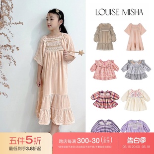 法国louise 54little现货 misha FW23秋冬女童圆领长袖 连衣裙