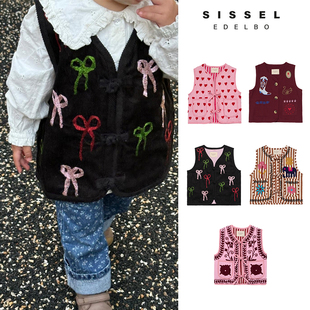 FW25女宝宝百搭刺绣马甲亲子装 Edelbo Little现货丹麦Sissel 85Z