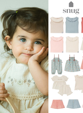 65Z现货Little葡萄牙snug SS25春夏女宝短袖背心短裤背带裤连衣裙