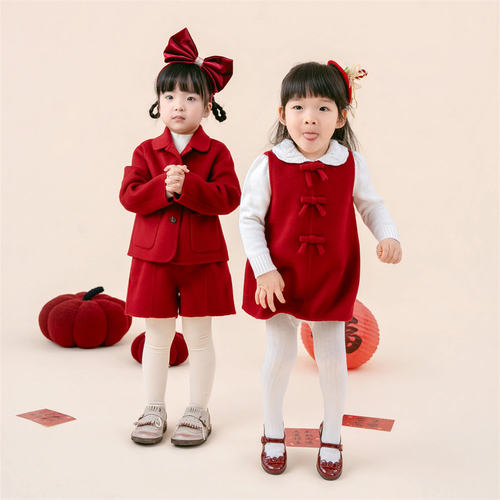 Little家 Dua perla SS26新款女童拜年服休闲外套短裤连衣裙