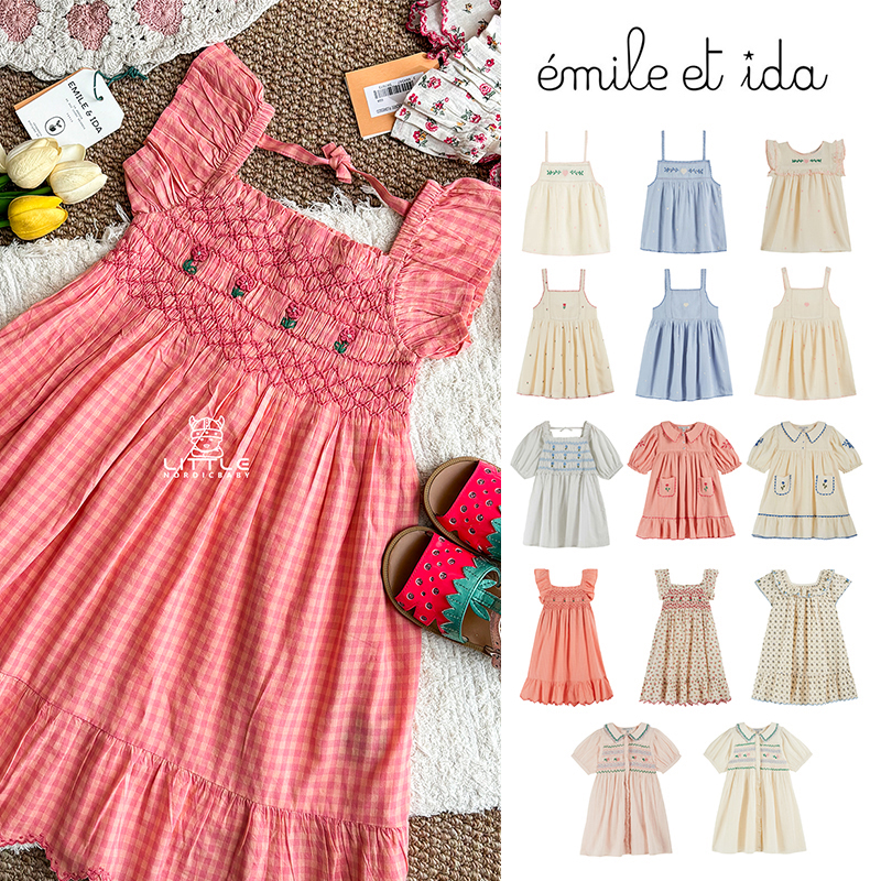 Little家现货 法国emile et ida SS25女宝宝碎花连衣裙吊带裙