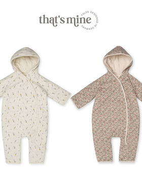 75Z Little现货丹麦thatsmine FW24秋冬儿童厚精灵帽连体衣外出服