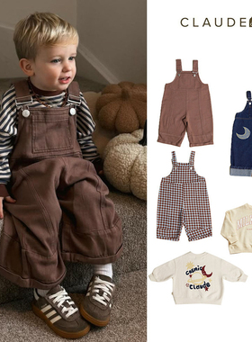75Z Little家现货 英国Claude Co FW25儿童卫衣T恤牛仔背带裤