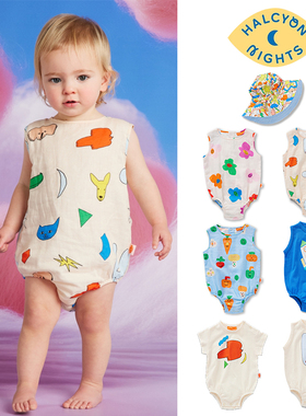 Little现货 墨尔本Halcyon Nights SS26宝宝无袖包屁衣连体衣帽子