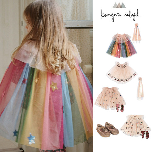 85Z Little现货 丹麦Konges Slojd FW25节日生日聚会斗篷舞鞋套装