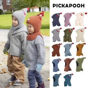 补货德国PICKAPOOH 秋冬儿童防风帽精灵帽公鸡帽防风保暖 FW25