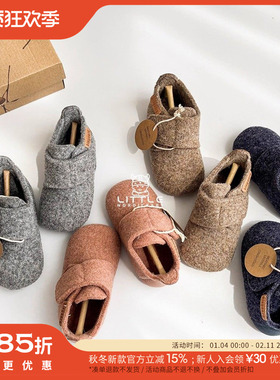 85Z补货little家丹麦Bisgaard FW25宝宝学步鞋室内软底毛毡魔术贴