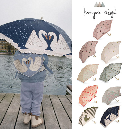 8折 Little家现货 丹麦konges slojd FW24儿童雨伞印花遮阳伞轻盈