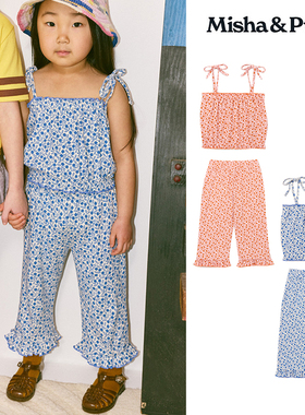 Little现货 Misha Puff SS26春夏女宝印花吊带长裤套装pima棉