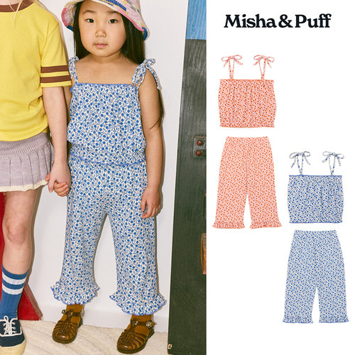 8Z Little现货 Misha Puff SS26春夏女宝印花吊带长裤套装pima棉