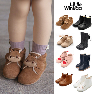 FW25女童皮靴长靴短靴加绒 winkaa 85Z Little家现货西班牙little