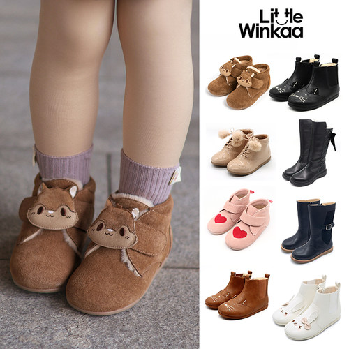 85Z Little家现货西班牙little winkaa FW25女童皮靴长靴短靴加绒