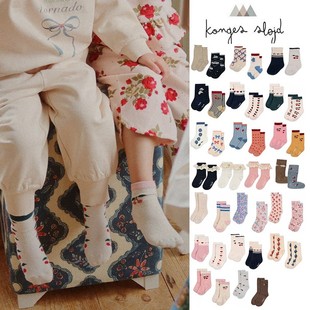 Slojd 丹麦Konges FW25女宝保暖可爱中筒袜 Little现货 85Z