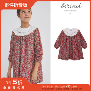 3件5折 Petit FW24 女宝儿童翻领碎花连衣裙 Little家现货BIRINIT