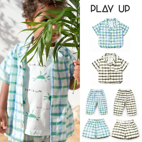Little家现货 葡萄牙play up SS26春夏宝宝短袖衬衫短裤长裤